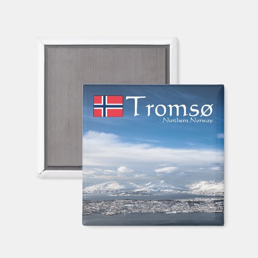 Tromso Norwegen Souvenir Magnet (Vorderseite/Rückseite)