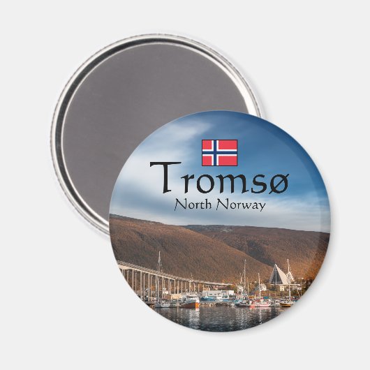 Tromso Norwegen Souvenir Magnet (Vorderseite/Rückseite)