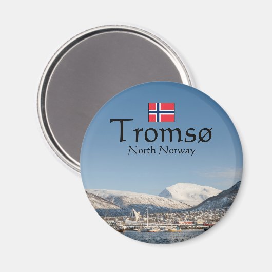 Tromso Norwegen Souvenir Magnet (Vorderseite/Rückseite)