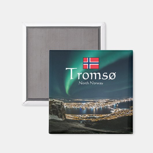 Tromso Norwegen Souvenir Magnet (Vorderseite/Rückseite)