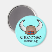 Tromso Norwegen Viking Hat Magnet (Vorderseite/Rückseite)