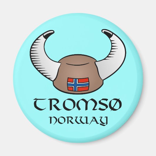 Tromso Norwegen Viking Hat Magnet (Vorne)