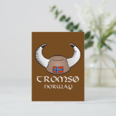 Tromso Norwegen Viking Hat Postkarte (Stehend Vorderseite)