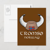 Tromso Norwegen Viking Hat Postkarte (Vorne/Hinten)
