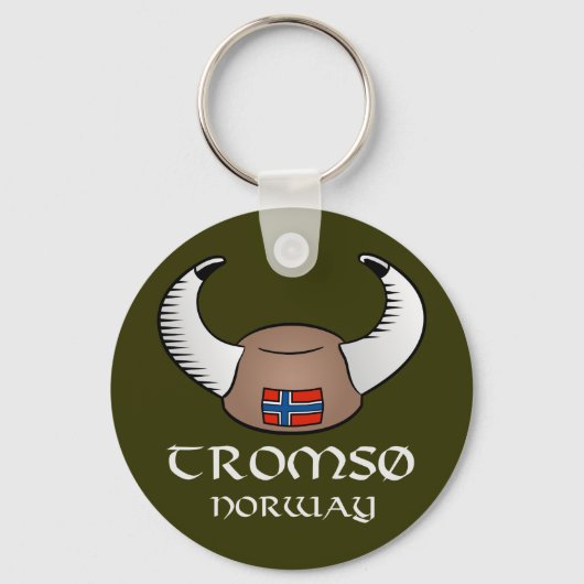 Tromso Norwegen Viking Hat Schlüsselanhänger (Vorderseite)