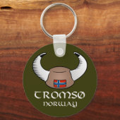 Tromso Norwegen Viking Hat Schlüsselanhänger (Vorderseite)