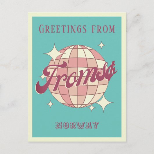 Tromsø Tromso Norwegen Retro Vintage Postkarte (Vorderseite)