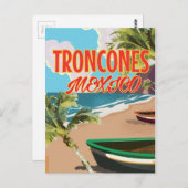Troncones Beach Mexico Reiseplakat Postkarte (Vorne/Hinten)