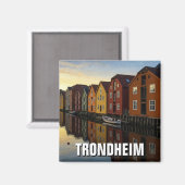 Trondheim Bakklandet Norwegen Reisen Magnet (Vorderseite/Rückseite)