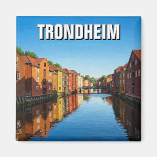 Trondheim Bakklandet Norwegen Reisen Magnet