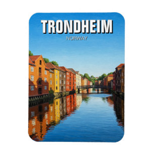 Trondheim Bakklandet Norwegen Reisen Magnet