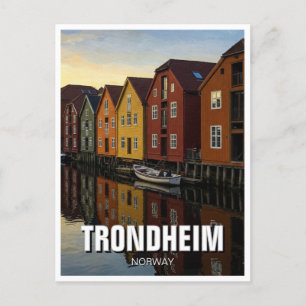 Trondheim Bakklandet Norwegen Reisen Postkarte