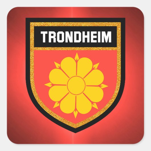 Trondheim-Flagge Quadratischer Aufkleber (Vorderseite)