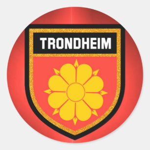 Trondheim-Flagge Runder Aufkleber