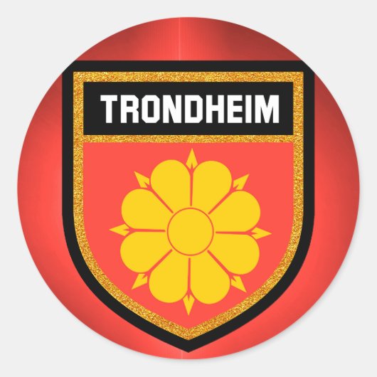 Trondheim-Flagge Runder Aufkleber (Vorderseite)