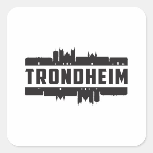 Trondheim Norwegen City Skyline Cityscape Trip Ges Quadratischer Aufkleber (Vorderseite)