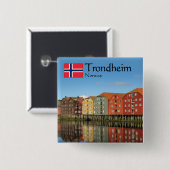 Trondheim Norwegen Souvenir Button (Vorne & Hinten)