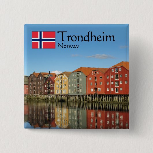 Trondheim Norwegen Souvenir Button (Vorderseite)