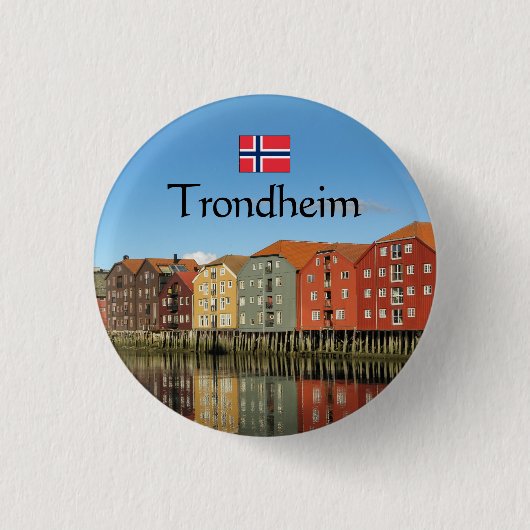 Trondheim Norwegen Souvenir Button (Vorderseite)