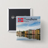 Trondheim Norwegen Souvenir Button (Vorne & Hinten)