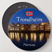 Trondheim Norwegen Souvenir Button (Vorne & Hinten)