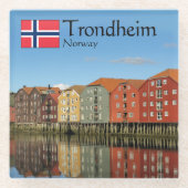Trondheim Norwegen Souvenir Glasuntersetzer (Vorderseite)