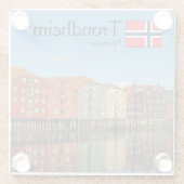 Trondheim Norwegen Souvenir Glasuntersetzer (Rückseite)