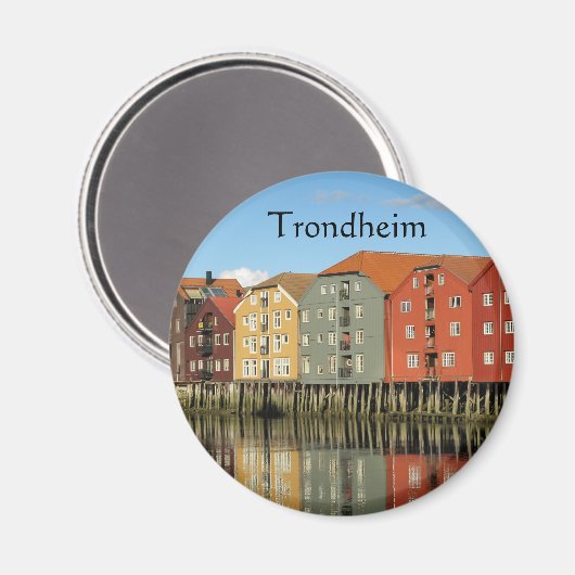 Trondheim Norwegen Souvenir Magnet (Vorderseite/Rückseite)
