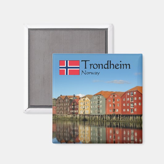 Trondheim Norwegen Souvenir Magnet (Vorderseite/Rückseite)