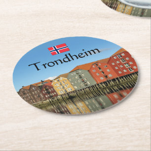Trondheim Norwegen Souvenir Runder Pappuntersetzer