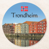 Trondheim Norwegen Souvenir Runder Pappuntersetzer (Vorderseite)