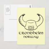Trondheim Norwegen Viking Hat Postkarte (Vorne/Hinten)