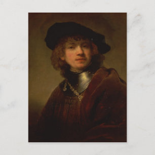 Tronie eines jungen Mannes mit Gorget und Beret Postkarte
