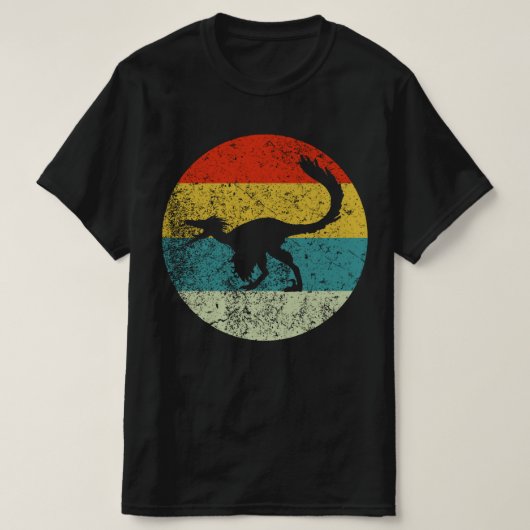 Troodon Retro Vintage Silhouette 70er T-Shirt (Design vorne)