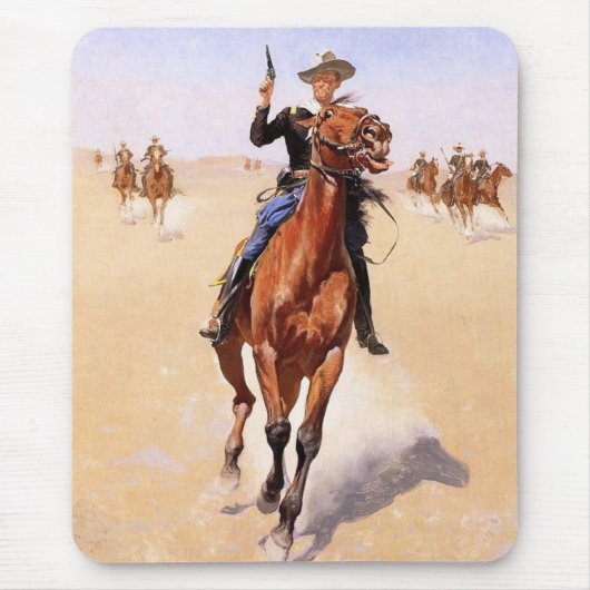 Trooper der Ebenen (Cowboy-Pferdereiter) Mousepad (Vorne)