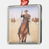 Trooper der Ebenen (Cowboy-Pferdereiter) Ornament Aus Metall (Links)