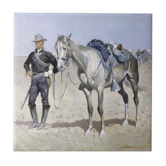 Trooper der Ebenen von Frederic Remington Fliese (Vorderseite)