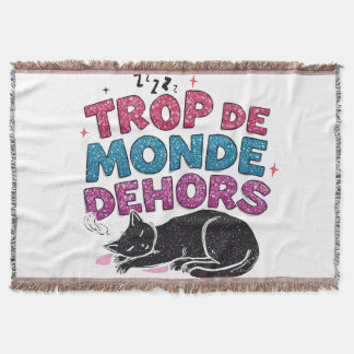Trop de Monde Dehors - Black Cat Cosy Blanket Decke