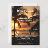 Tropcial Beach Wedding Empfang Foto Einladung (Vorderseite)