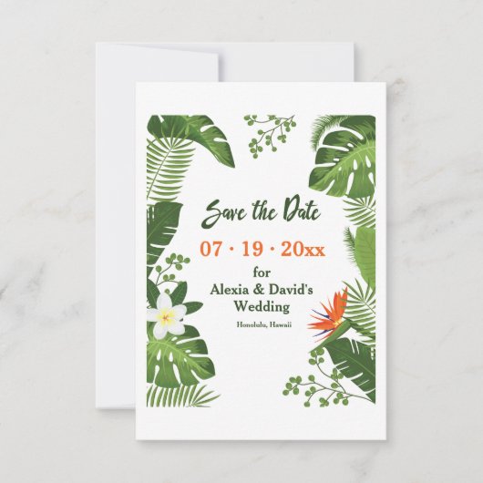 Tropen-Save the Date Mitteilung Einladung (Vorderseite)