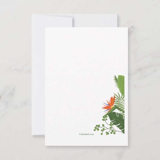 Tropen-Save the Date Mitteilung Einladung (Rückseite)