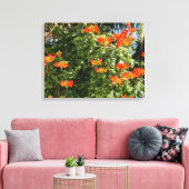 Tropenbaum | Orangefarbene Blume Leinwanddruck (Insitu (Wohnzimmer))
