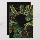 Tropenblattbanner, grüne Dschungel-Pflanze und gol Feiertagskarte (Vorne/Hinten)