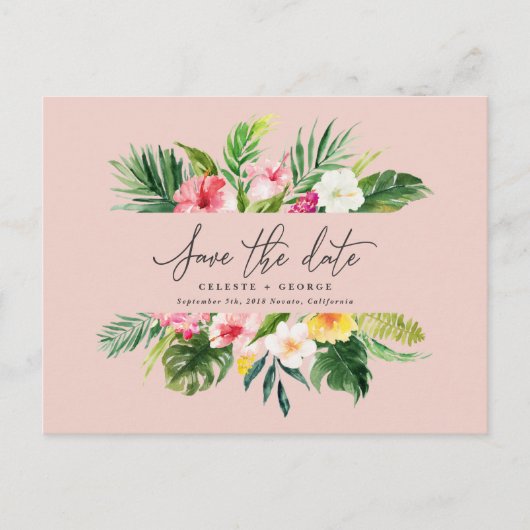 Tropenblättrige Schrift Ankündigungspostkarte (Vorderseite)