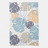 Tropenblaue und gelbe Blattmuster Geschirrtuch (Vertikal)