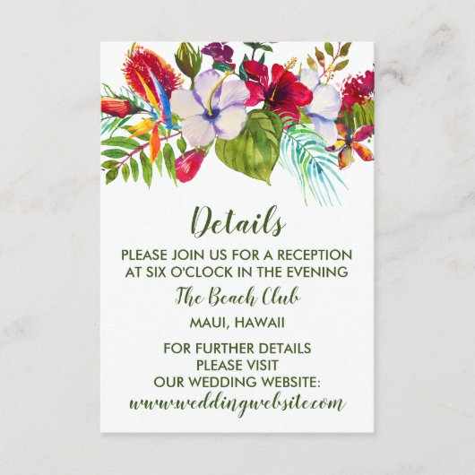 Tropenblumeninsel Hibiskus Grüne Details Begleitkarte (Vorderseite)