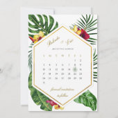 Tropenblumenkarte Save the Date (Rückseite)