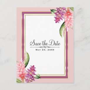 Tropenblumenorchid Lila rosa Save the Date Ankündigungspostkarte