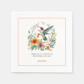 Tropenblumenschaden von Hummingvögeln Serviette (Vorderseite)