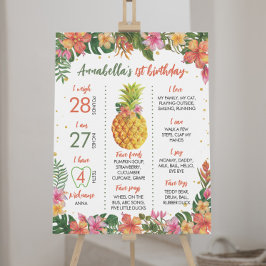 Tropenblumenunterschrift zum ersten Geburtstag Poster